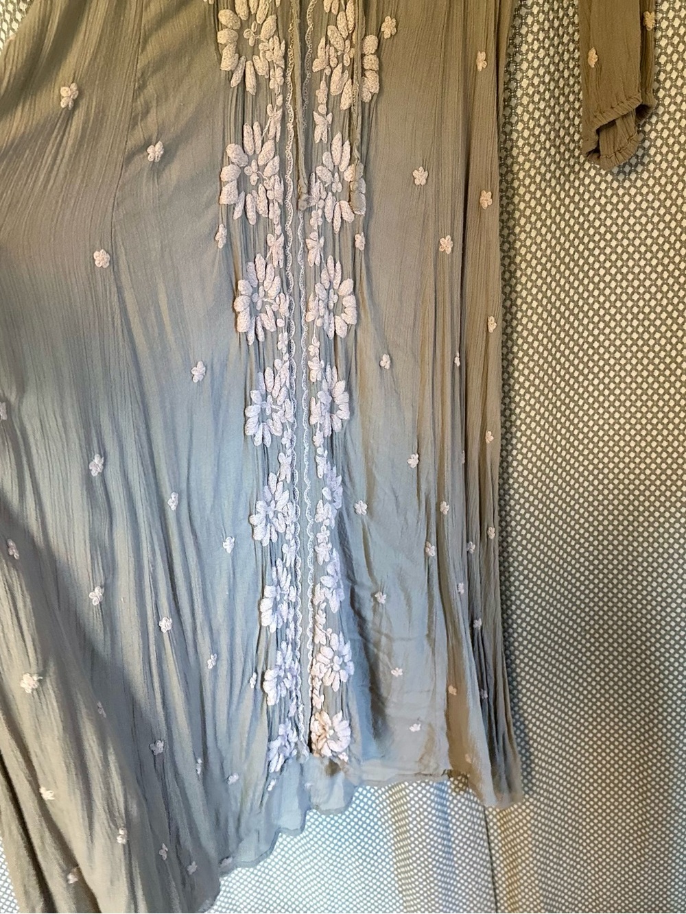 RARE COLOR! Free People Embroidered Fable Midi Dress - Sage XS - Picture 10 of 14